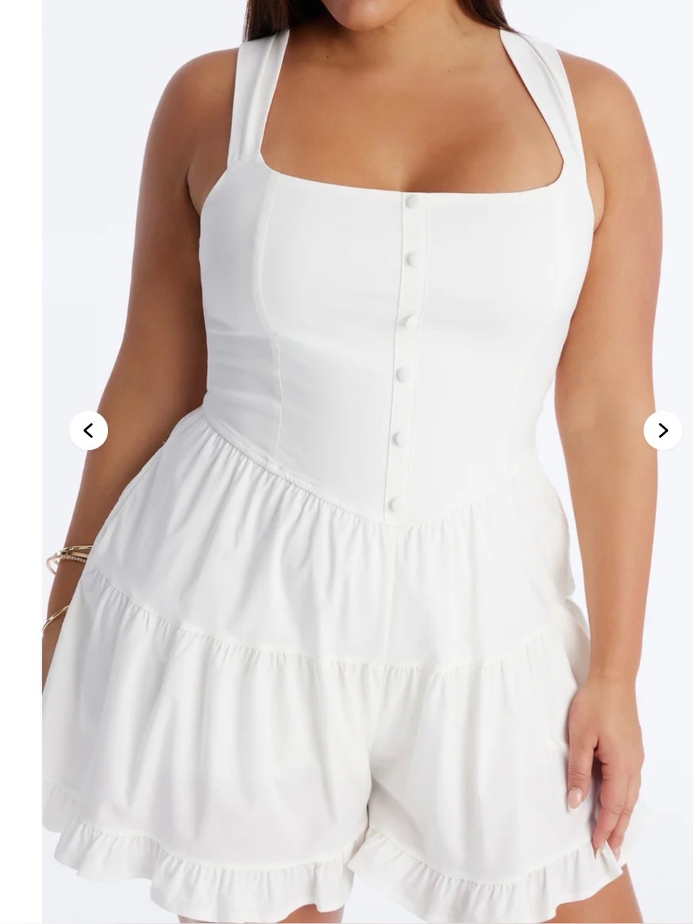 NWT- White Romper “Square Neck”